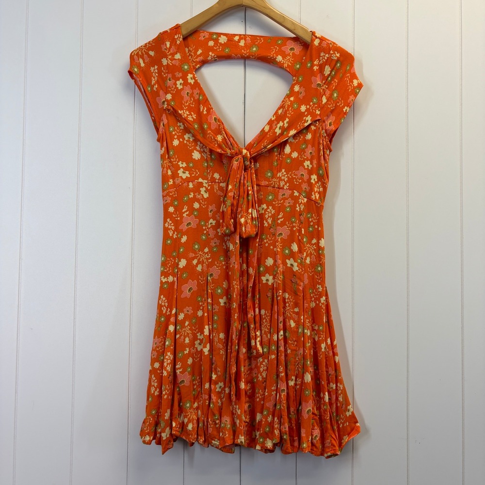 Free People Boho Skater Mini Dress Women Size XS Cottage Festival Summer Picnic